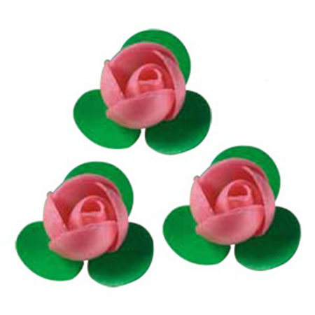 Вафельный цветок Розочка розовая (короб 200 шт.) 26115R Италия