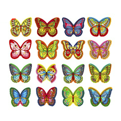 Вафельные бабочки цветные с рисунком