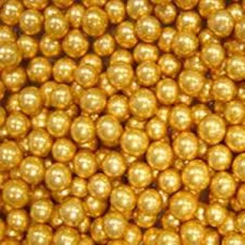 Посыпка шарики золотые перламутр d8мм 1 кг Decori