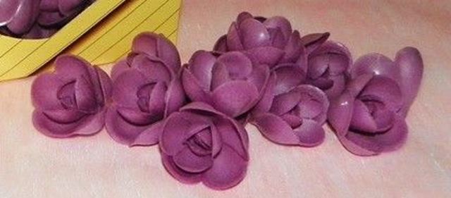 Вафельные Розы большие 56 шт фиолетовые СоюзПищеПром