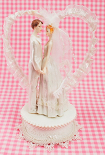 Фигурка на торт Свадебная пара H22 d8 см пластик СоюзПищеПром