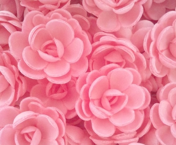 Вафельные Розы малые сложные 5 см 50 шт розовые СоюзПищеПром