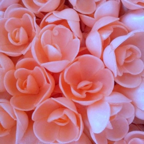 Вафельные Розы большие 56 шт розовые СоюзПищеПром