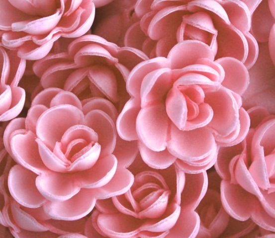Вафельные Розы малые сложные 80 шт розовые СоюзПищеПром
